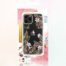 Заредете изображение във визуализатора на галерията – Kingxbar Butterfly Series shiny case decorated with original Swarovski crystals iPhone 12 mini blue - TopMag
