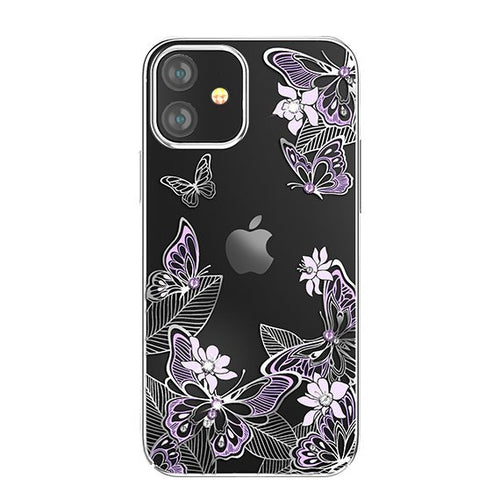 Kingxbar Butterfly Series shiny case decorated with original Swarovski crystals iPhone 12 mini purple - TopMag
