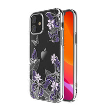 Заредете изображение във визуализатора на галерията – Kingxbar Butterfly Series shiny case decorated with original Swarovski crystals iPhone 12 mini purple - TopMag
