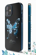 Заредете изображение във визуализатора на галерията – Kingxbar Butterfly Series shiny case decorated with original Swarovski crystals iPhone 12 mini purple - TopMag
