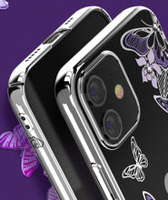 Заредете изображение във визуализатора на галерията – Kingxbar Butterfly Series shiny case decorated with original Swarovski crystals iPhone 12 mini purple - TopMag

