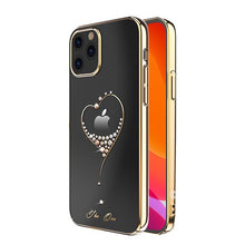 Заредете изображение във визуализатора на галерията – Kingxbar Wish Series case decorated with original Swarovski crystals iPhone 12 Pro / iPhone 12 golden - TopMag
