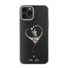 Заредете изображение във визуализатора на галерията – Kingxbar Wish Series case decorated with original Swarovski crystals iPhone 12 Pro Max golden - TopMag
