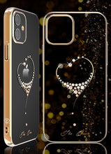Заредете изображение във визуализатора на галерията – Kingxbar Wish Series case decorated with original Swarovski crystals iPhone 12 Pro Max golden - TopMag
