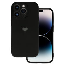 Заредете изображение във визуализатора на галерията – Vennus Silicone Heart Case for Iphone 14 Pro Max design 1 black
