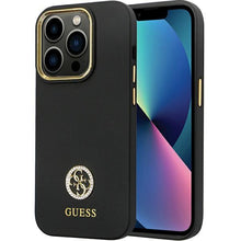 Заредете изображение във визуализатора на галерията – Guess GUHCP14XM4DGPK case for iPhone 14 Pro Max - black Silicone Logo Strass 4G
