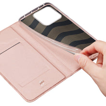 Заредете изображение във визуализатора на галерията – Dux Ducis Skin Pro Case Xiaomi 13 Pro Flip Card Wallet Stand Pink
