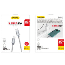 Заредете изображение във визуализатора на галерията – Dudao cable USB Type C - USB Type C 5 A 45 W 1 m Power Delivery Quick Charge gray (L5ProC) - TopMag
