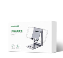 Заредете изображение във визуализатора на галерията – Ugreen metal aluminum folding phone holder tablet gray (LP263 80708) - TopMag
