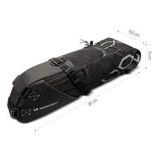 Заредете изображение във визуализатора на галерията – Wozinsky spacious bicycle saddle bag saddle bag large 12l black (WBB9BK) - TopMag
