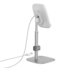 Заредете изображение във визуализатора на галерията – Baseus Telescopic Desktop Bracket phone holder wireless Qi charger 15 W with USB cable silver (SUWY-D0S) - TopMag
