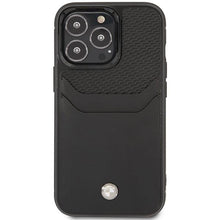 Заредете изображение във визуализатора на галерията – Case BMW BMHCP14X22RSEPK iPhone 14 Pro Max 6.7" black/black Leather Card Slot
