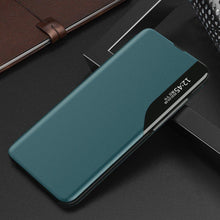 Заредете изображение във визуализатора на галерията – Eco Leather View Case elegant bookcase type case with kickstand for Samsung Galaxy S20 Ultra green - TopMag
