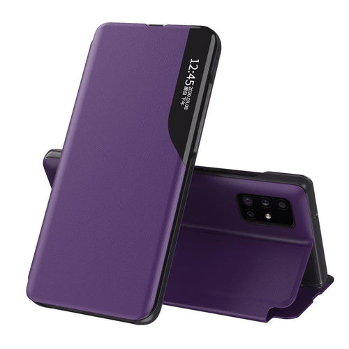 Eco Leather View Case elegant bookcase type case with kickstand for Samsung Galaxy S20 Ultra purple - TopMag