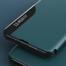 Заредете изображение във визуализатора на галерията – Eco Leather View Case elegant bookcase type case with kickstand for Samsung Galaxy S20 Ultra purple - TopMag
