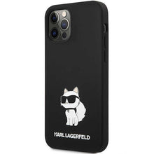 Заредете изображение във визуализатора на галерията – Karl Lagerfeld KLHCP12MSNCHBCK iPhone 12 /12 Pro 6.1" hardcase black/black Silicone Choupette
