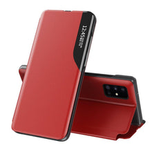 Заредете изображение във визуализатора на галерията – Eco Leather View Case elegant bookcase type case with kickstand for Samsung Galaxy S20 Ultra red - TopMag
