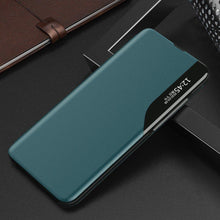 Заредете изображение във визуализатора на галерията – Eco Leather View Case elegant bookcase type case with kickstand for Samsung Galaxy S20+ (S20 Plus) green - TopMag
