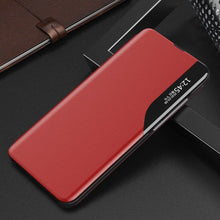 Заредете изображение във визуализатора на галерията – Eco Leather View Case elegant bookcase type case with kickstand for Samsung Galaxy Note 20 Ultra red - TopMag
