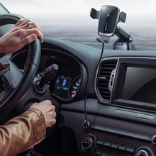 Заредете изображение във визуализатора на галерията – Joyroom Qi wireless 15 W automatic car charger electric phone holder (dashboard) black (JR-ZS248)
