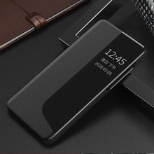 Заредете изображение във визуализатора на галерията – Eco Leather View Case elegant bookcase type case with kickstand for Huawei P40 Pro black - TopMag
