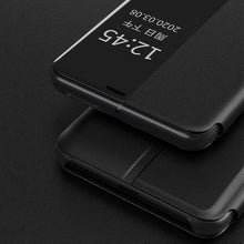Заредете изображение във визуализатора на галерията – Eco Leather View Case elegant bookcase type case with kickstand for Huawei P40 Pro black - TopMag
