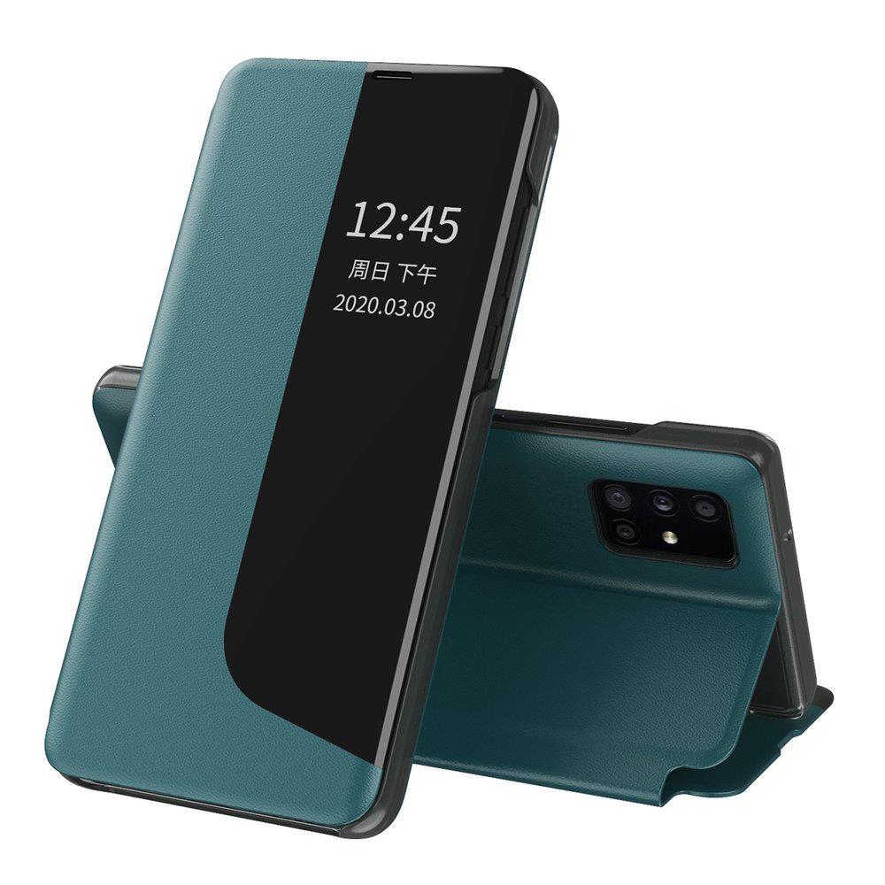 Eco Leather View Case elegant bookcase type case with kickstand for Huawei P40 Lite E green - TopMag