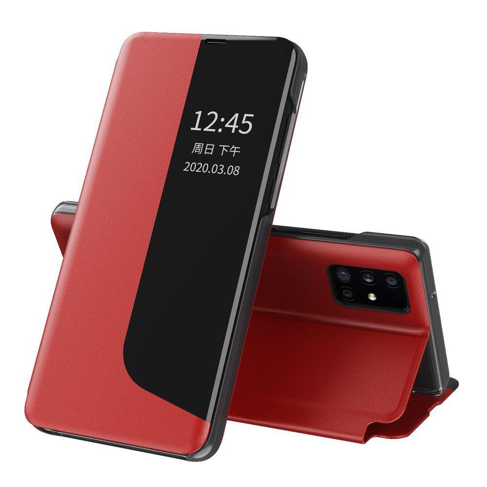 Eco Leather View Case elegant bookcase type case with kickstand for Huawei P40 Lite E red - TopMag