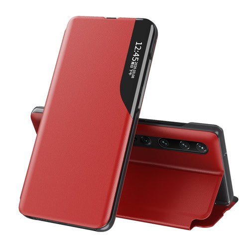 Eco Leather View Case elegant bookcase type case with kickstand for Xiaomi Mi 10 Pro / Xiaomi Mi 10 red - TopMag