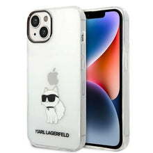 Заредете изображение във визуализатора на галерията – Original Pouch KARL LAGERFELD Ikonik Choupette KLHCP14SHNCHTCT for Iphone 14 transparent

