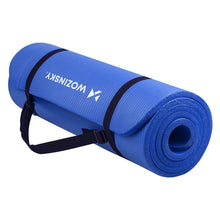 Заредете изображение във визуализатора на галерията – Wozinsky exercise mat 181 x 63 x 0.9 cm thick gymnastic yoga mat blue - TopMag
