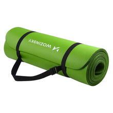 Заредете изображение във визуализатора на галерията – Wozinsky exercise mat 181 x 63 x 0.9 cm thick green yoga gymnastic mat - TopMag
