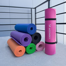 Заредете изображение във визуализатора на галерията – Wozinsky exercise mat 181 x 63 x 0.9 cm thick gymnastic yoga mat black - TopMag
