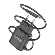 Заредете изображение във визуализатора на галерията – Dudao charger 2x USB with built-in micro USB cable 12 W black (A2ProM black) - TopMag
