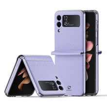 Заредете изображение във визуализатора на галерията – Dux Ducis Bril case for Samsung Galaxy Z Flip 3 PU leather cover purple
