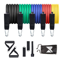 Заредете изображение във визуализатора на галерията – Wozinsky Set of 5 Fitness Bands Exercise Expander + Accessories (WRTS5-01) - TopMag
