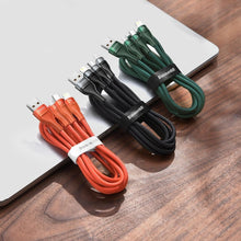 Заредете изображение във визуализатора на галерията – Baseus 3in1 USB cable - Lightning / USB Type C / micro USB (5 A charging / 480 Mbps data transfer) 1.2 m 40 W black-gray (CA1T3-G1) - TopMag
