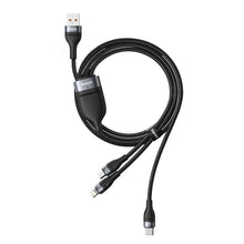 Заредете изображение във визуализатора на галерията – Baseus 3in1 USB cable - Lightning / USB Type C / micro USB (5 A charging / 480 Mbps data transfer) 1.2 m 40 W black-gray (CA1T3-G1) - TopMag
