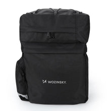 Заредете изображение във визуализатора на галерията – Wozinsky spacious bike bag 60 l for the trunk (rain cover included) black (WBB13BK) - TopMag
