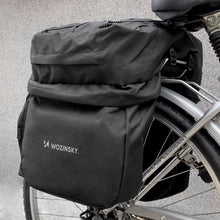 Заредете изображение във визуализатора на галерията – Wozinsky spacious bike bag 60 l for the trunk (rain cover included) black (WBB13BK) - TopMag
