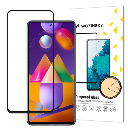 Wozinsky Tempered Glass Full Glue Super Tough Screen Protector Full Coveraged with Frame Case Friendly for Samsung Galaxy M51 black - TopMag
