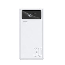 Заредете изображение във визуализатора на галерията – Remax Mengine powerbank 30000 mAh 4x USB 2.1 A white (RPP-112 white) - TopMag
