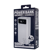 Заредете изображение във визуализатора на галерията – Remax Mengine powerbank 50000 mAh 4x USB 2.1 A white (RPP-162 white) - TopMag
