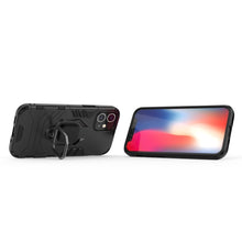 Заредете изображение във визуализатора на галерията – Ring Armor Case Kickstand Tough Rugged Cover for iPhone 12 mini black - TopMag
