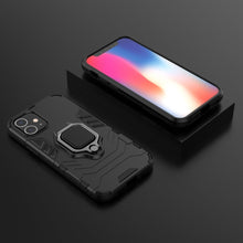 Заредете изображение във визуализатора на галерията – Ring Armor Case Kickstand Tough Rugged Cover for iPhone 12 mini black - TopMag
