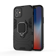 Заредете изображение във визуализатора на галерията – Ring Armor Case Kickstand Tough Rugged Cover for iPhone 12 mini black - TopMag
