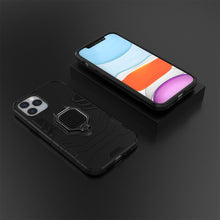 Заредете изображение във визуализатора на галерията – Ring Armor Case Kickstand Tough Rugged Cover for iPhone 12 Pro / iPhone 12 black - TopMag
