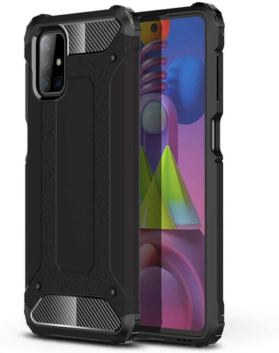 Hybrid Armor Case Tough Rugged Cover for Samsung Galaxy M51 black - TopMag