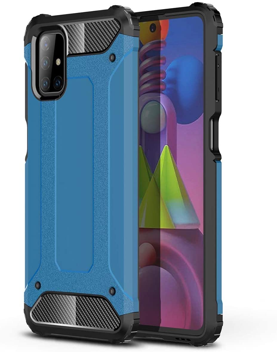 Hybrid Armor Case Tough Rugged Cover for Samsung Galaxy M51 blue - TopMag