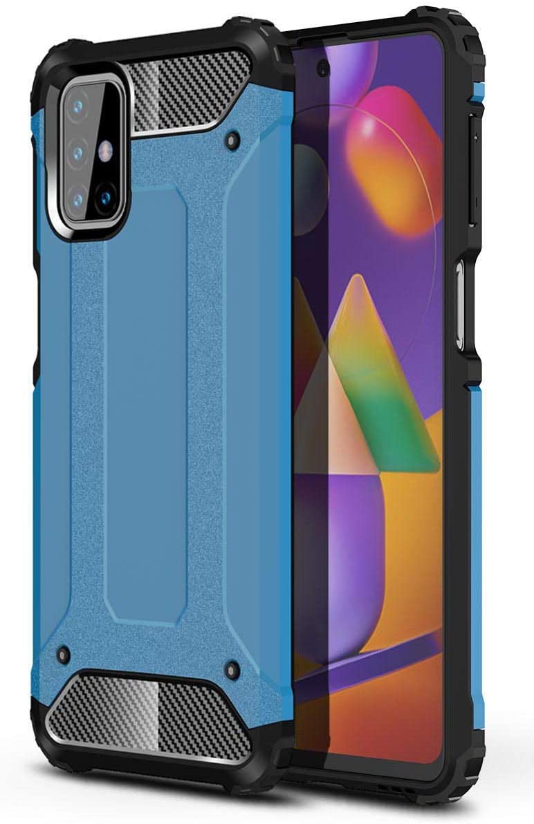 Hybrid Armor Case Tough Rugged Cover for Samsung Galaxy M31s blue - TopMag